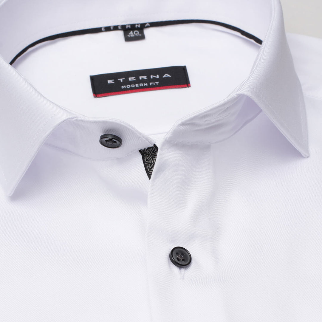 Eterna 8819-00-X17V White Long Sleeve Modern Fit Cover Shirt - Baks Menswear Bournemouth