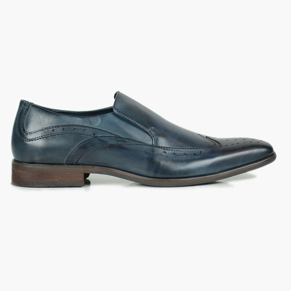 Azor ZM3764 Vicenza Blue Brogue Shoes - Baks Menswear Bournemouth