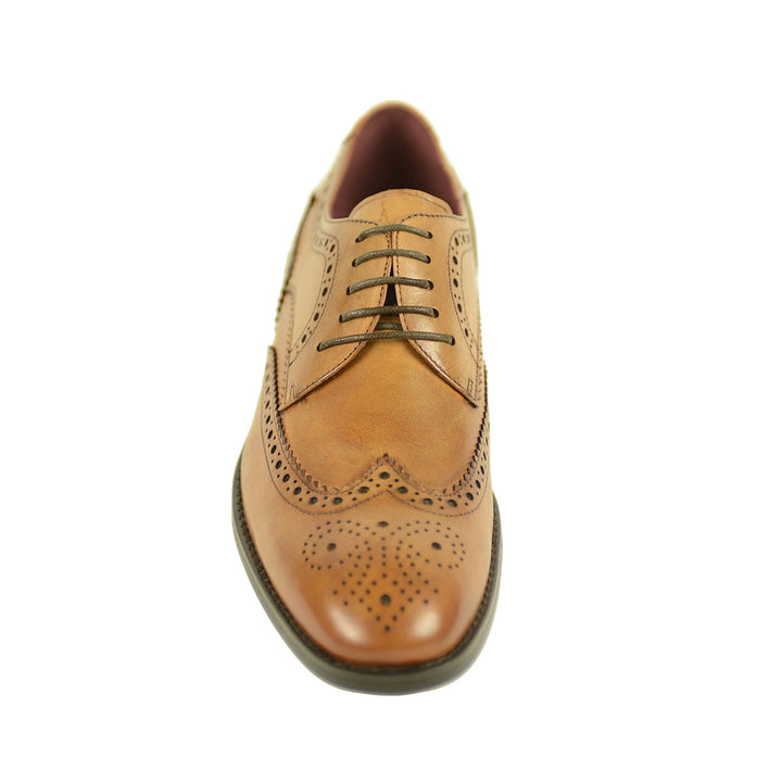 Azor ZM3771 Lugano Tan Brogue Shoes - Baks Menswear Bournemouth