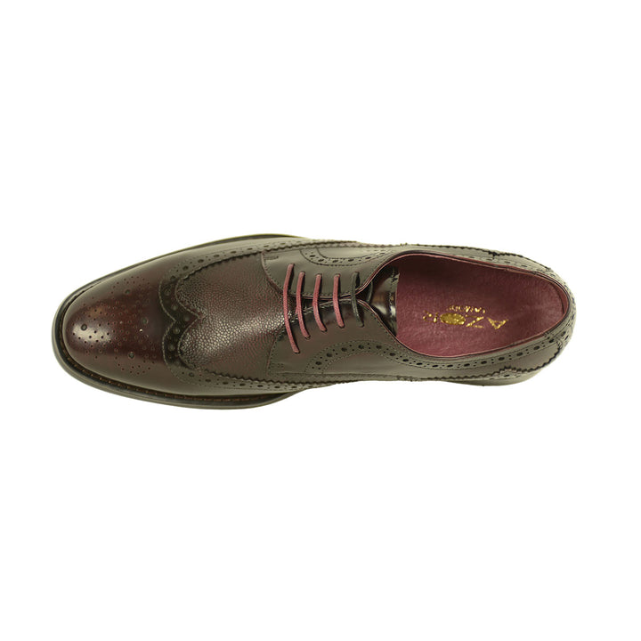 Azor ZM3773 Paletta Burgundy Red Brogue Shoes - Baks Menswear Bournemouth