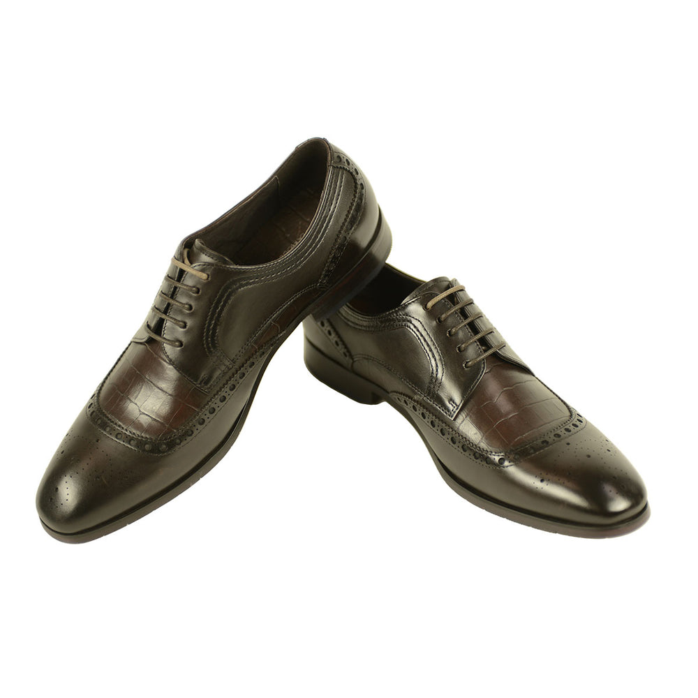 Azor ZM3779 Bianco Brown Brogue Shoes - Baks Menswear Bournemouth