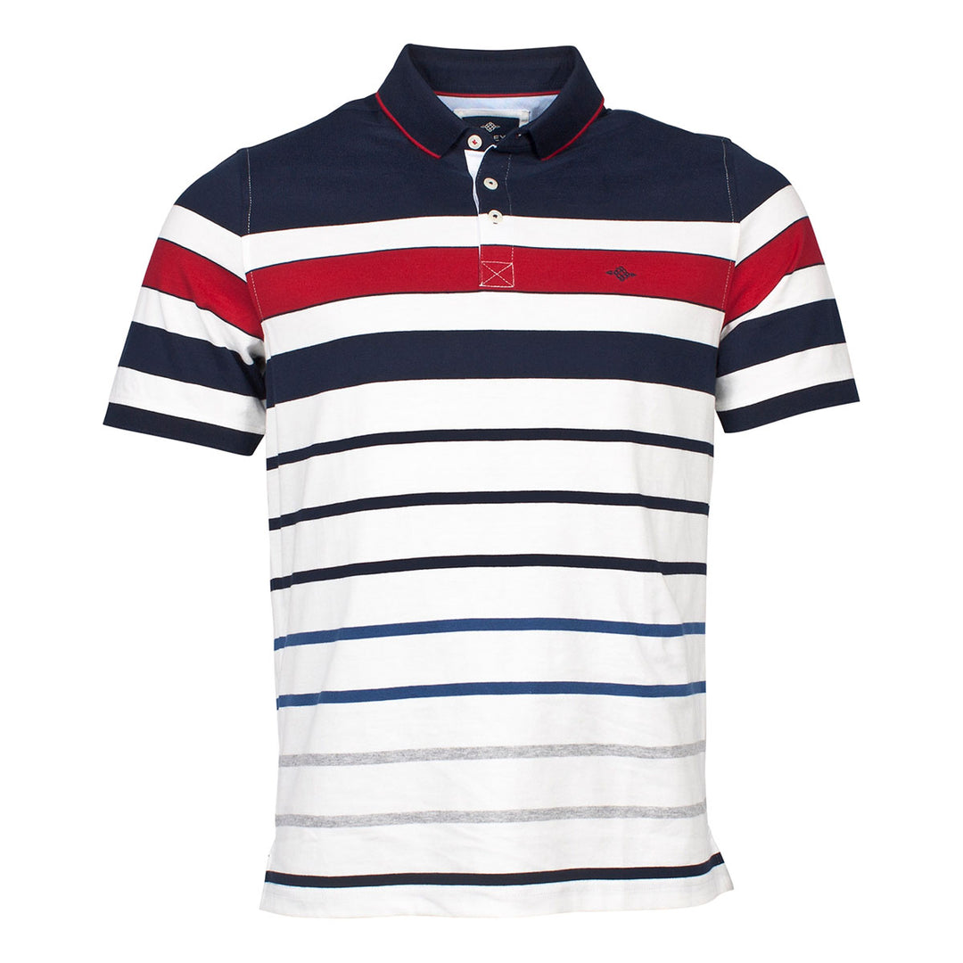 Baileys 105250-41 Navy Red Stripe Polo Shirt - Baks Menswear Bournemouth