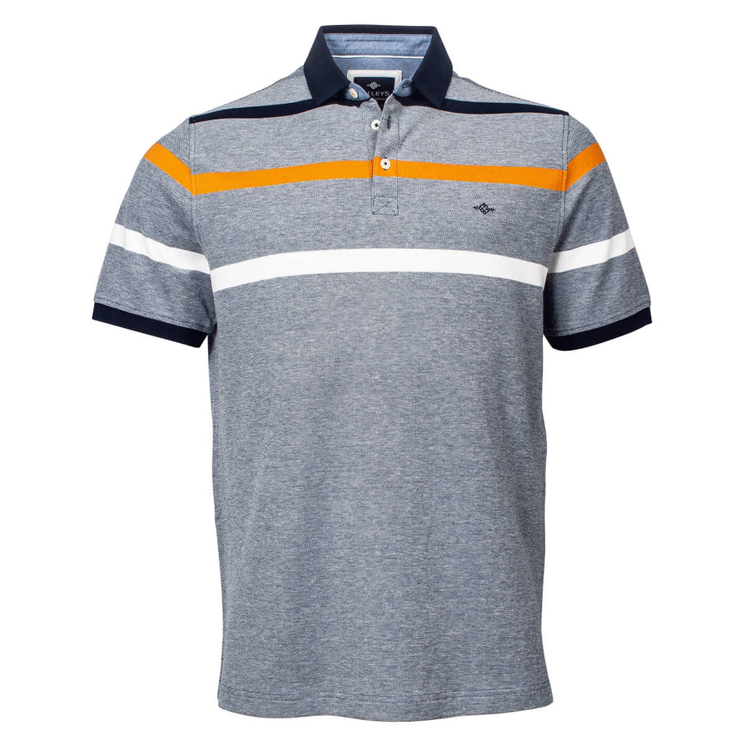 Baileys 115288 Navy Stripe Polo Shirt - Baks Menswear