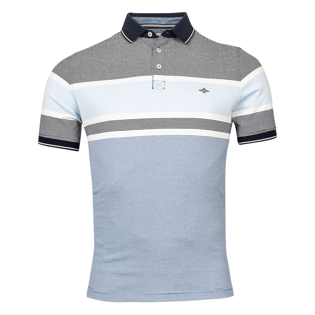 Baileys 215207- 16 Navy Sky Blue Stripe Polo Shirt - Baks Menswear Bournemouth