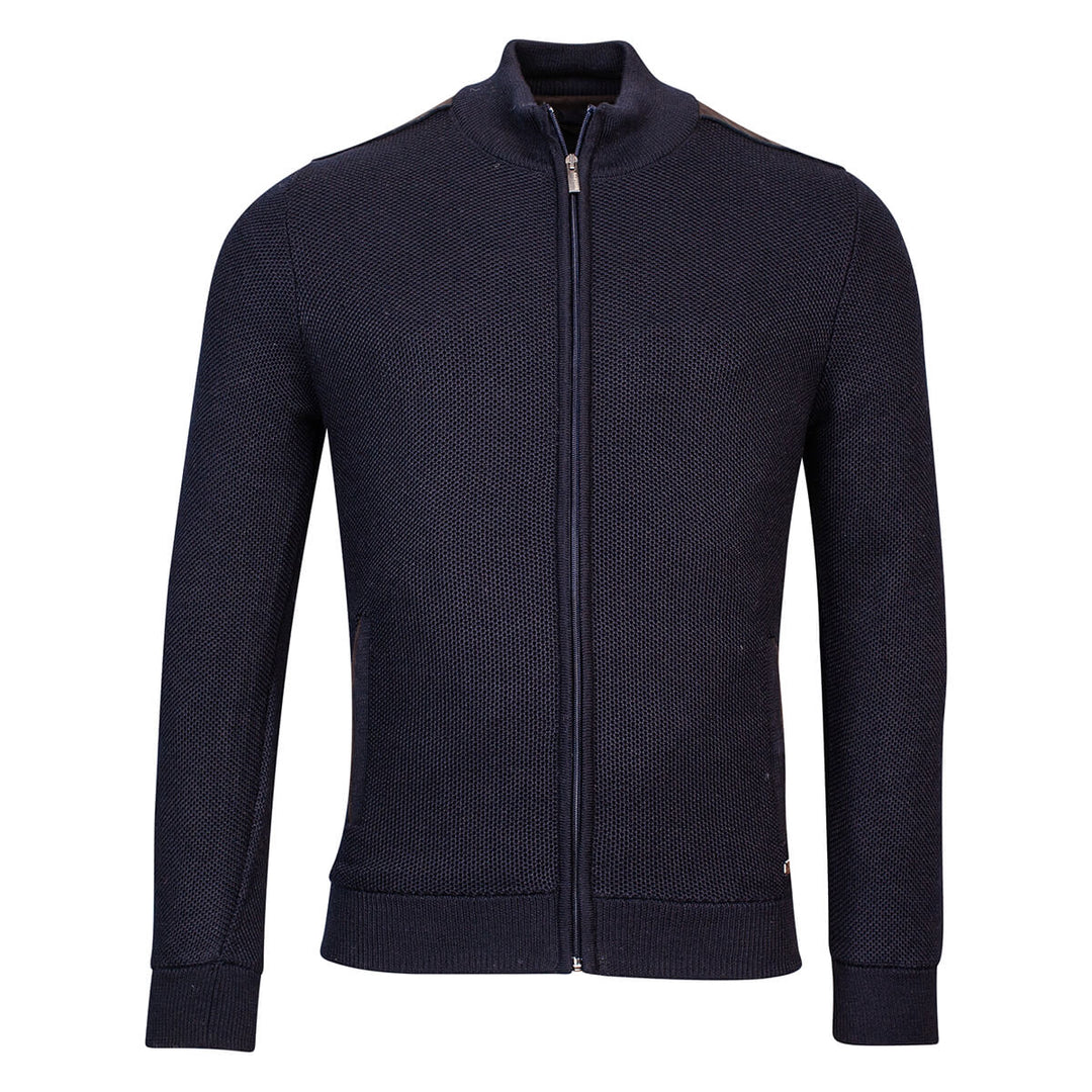 Baileys 322128 60 Navy Zip Front Cardigan Jacket - Baks Menswear Bournemouth