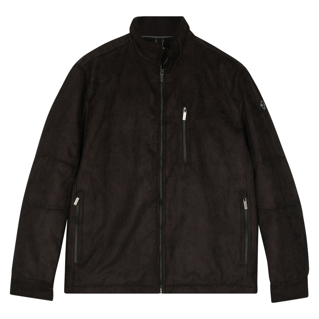 Brown jacket with zippers on a white background