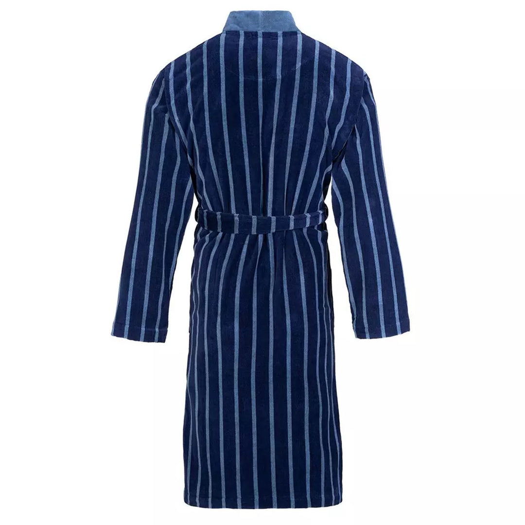 Bugatti 1624844850 Antonio Marine Blue Striped Dressing Gown - Baks Menswear Bournemouth
