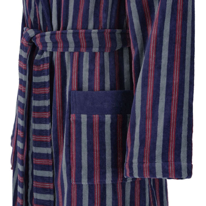Bugatti 1626214850 Edoardo Marine Blue Striped Dressing Gown - Baks Menswear Bournemouth