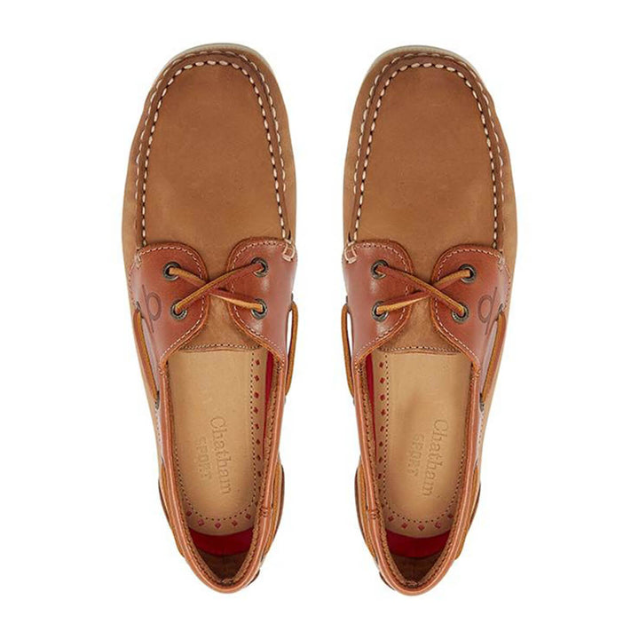 Chatham Galley II Tan Brown Nubuck Leather Deck Shoe - Baks Menswear