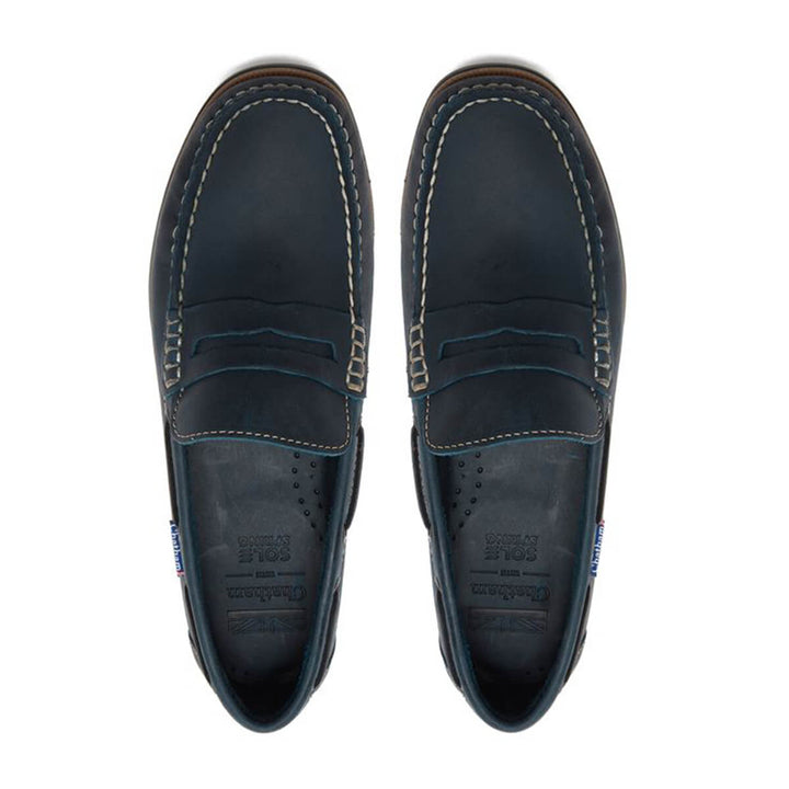 Chatham Shanklin Navy Premium Leather Loafers - Baks Menswear