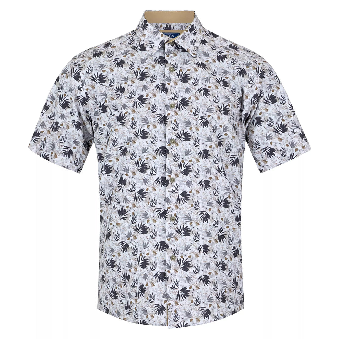 DG's Drifter 14778 94 Giovanni Beige Fern Print Short Sleeve Shirt - Baks Menswear Bournemouth