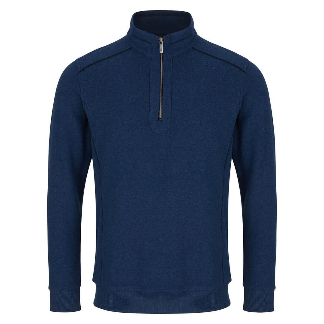 DG's Drifter 3-55172-27 Blue Long Sleeve Zip Neck Top - Baks Menswear Bournemouth