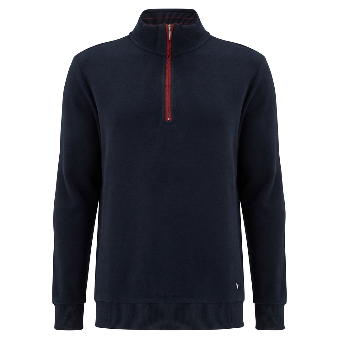 DG's Drifter 503-55112-79 Navy Red Zip Neck Sweatshirt - Baks Menswear Bournemouth