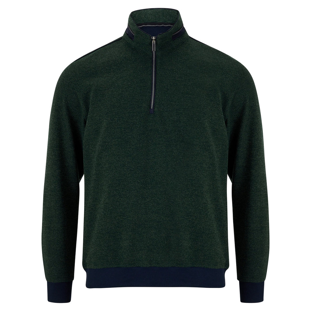 DG's Drifter 523-55150-37 Green Zip Neck Sweatshirt - Baks Menswear Bournemouth