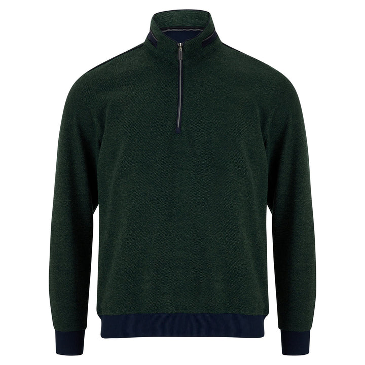 DG's Drifter 523-55150-37 Green Zip Neck Sweatshirt - Baks Menswear Bournemouth