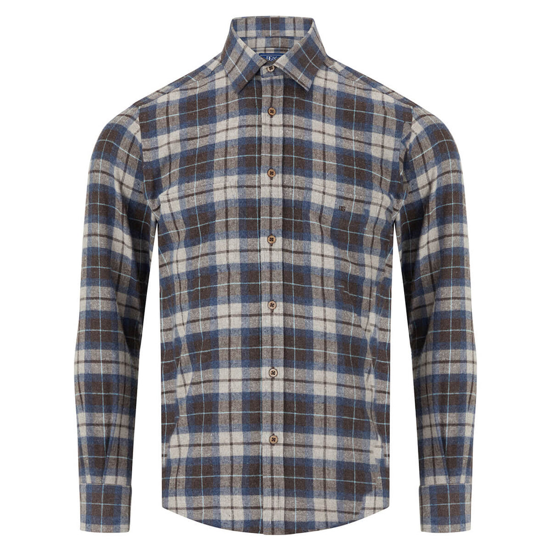 DG's Drifter 531-14493-47 Giovanni Brown Check Long Sleeve Shirt - Baks Menswear Bournemouth