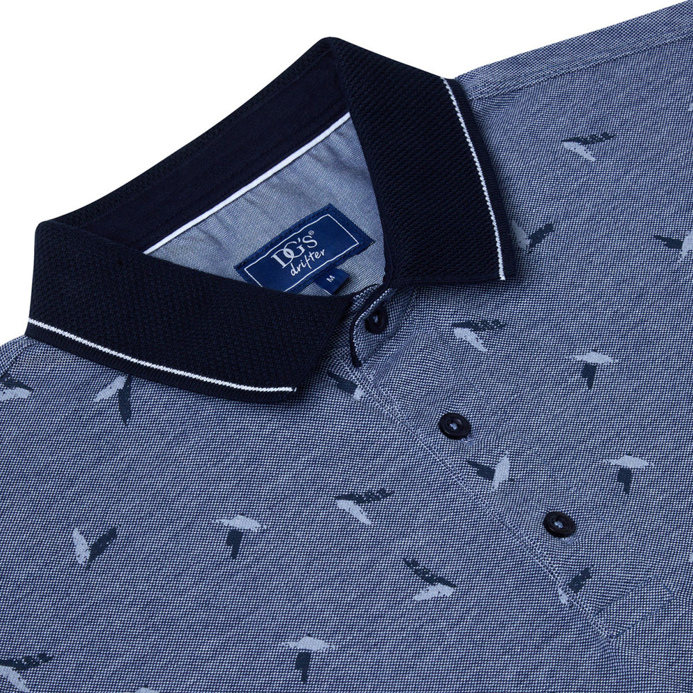 DG's Drifter 55193 28 Dark Blue Short Sleeve Polo Shirt - Baks Menswear Bournemouth