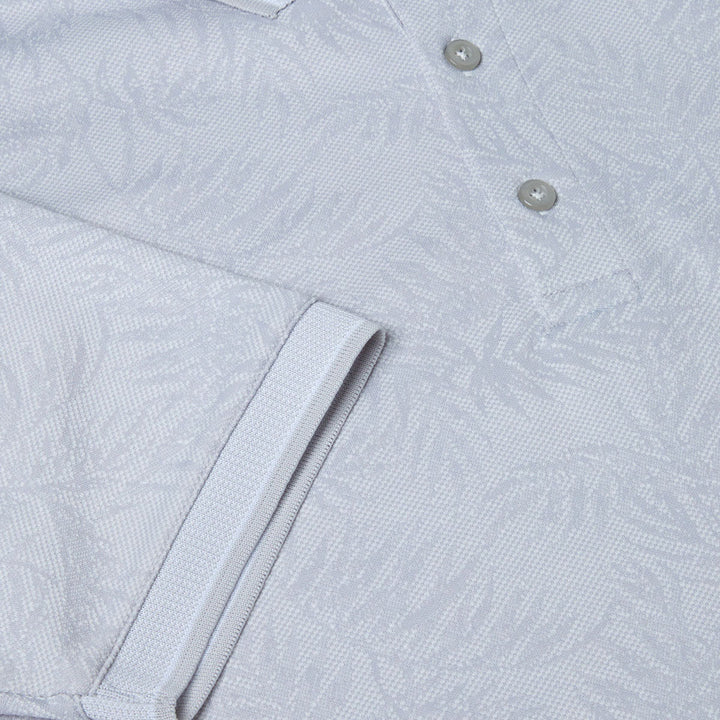 DG's Drifter 55198 02 Light Grey Leaf Pattern Short Sleeve Polo Shirt - Baks Menswear Bournemouth