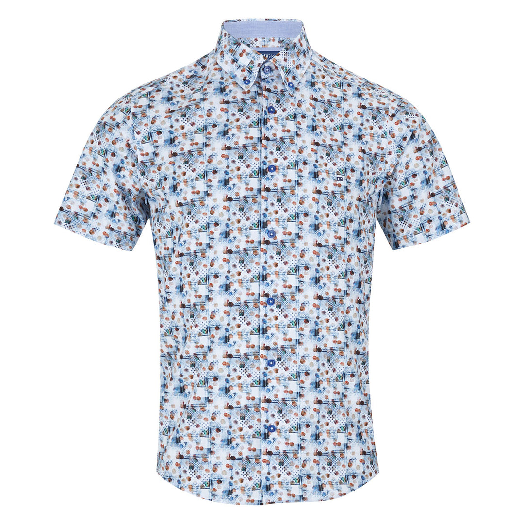 DG's Drifter Geneva 141-14737SS 26 Blue Print Short Sleeve Shirt - Baks Menswear Bournemouth