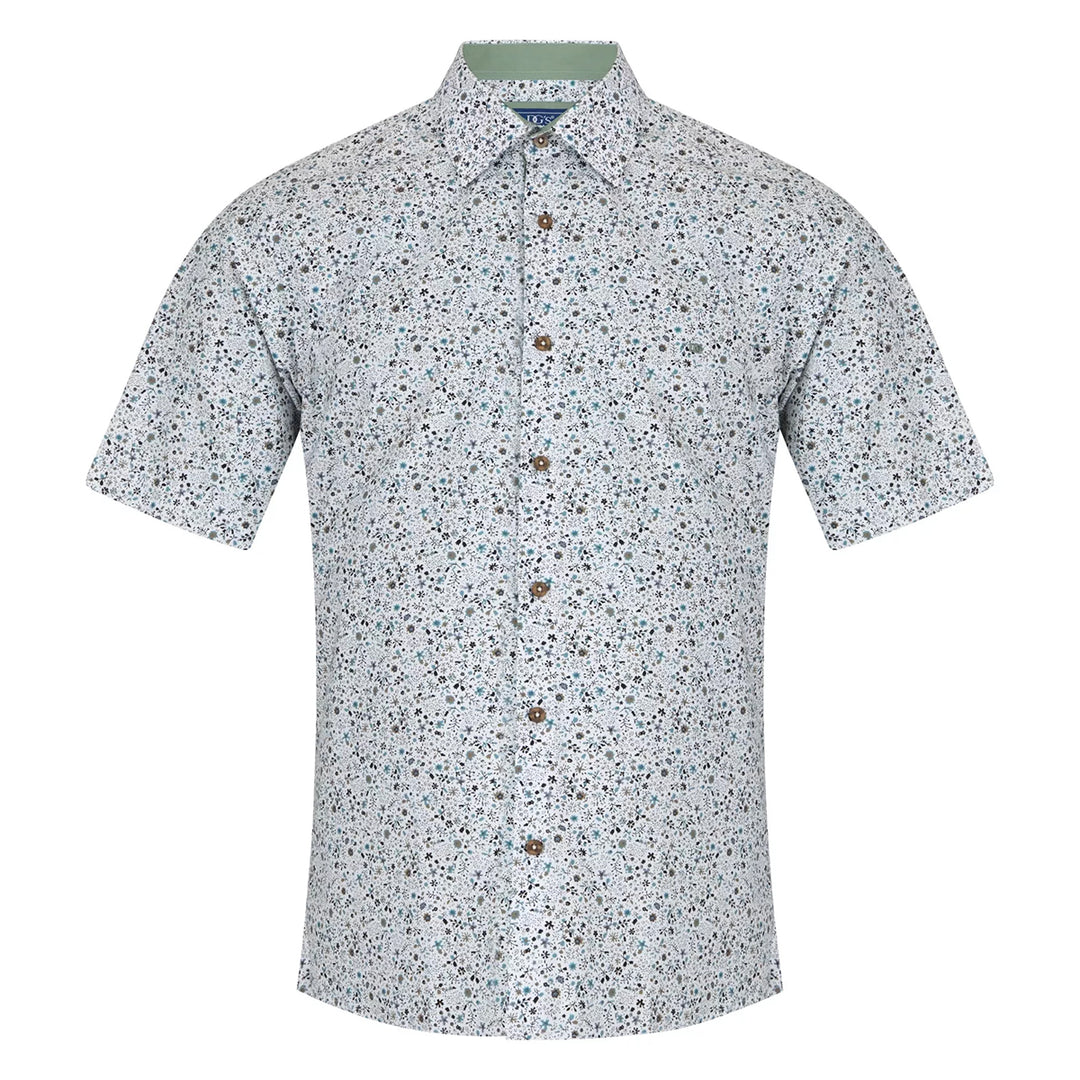 DG's Drifter Giovanni Light Green Print Short Sleeve Casual Shirt 14774SS 32