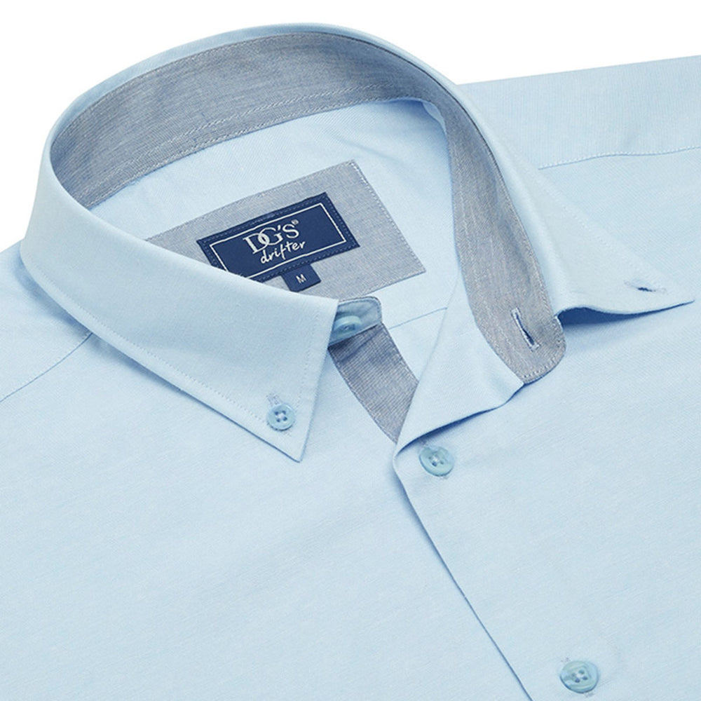 DG's Drifter Ivano 101-15178SS-215 Blue Short Sleeve Shirt - Baks Menswear Bournemouth