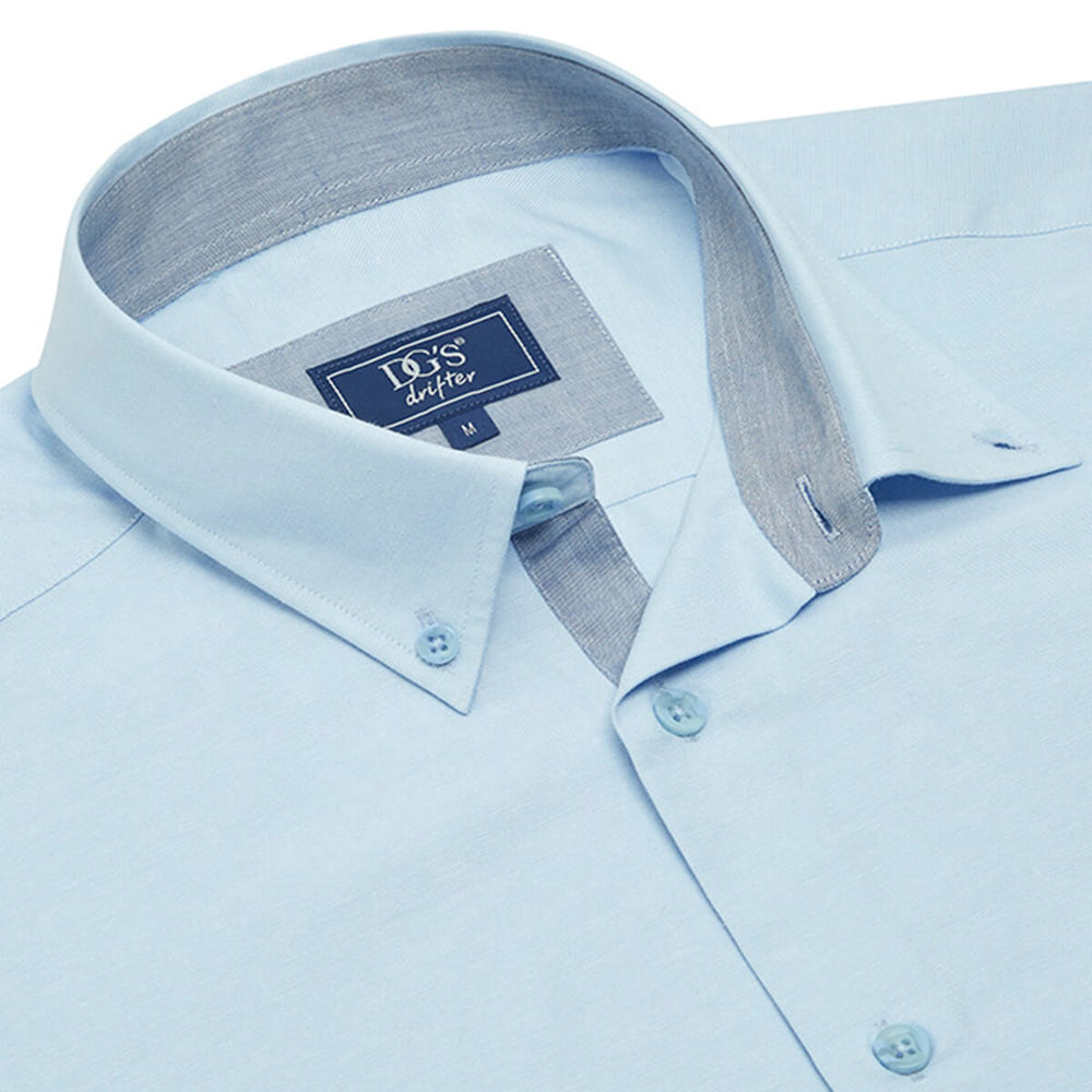DG's Drifter Ivano 111-15178SS-215 Blue Short Sleeve Shirt - Baks Menswear Bournemouth