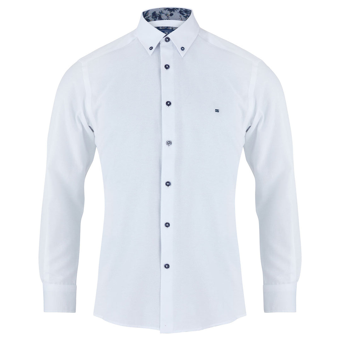 DG's Drifter Ivano 152-14430 White Long Sleeve Shirt - Baks Menswear Bournemouth