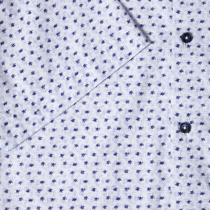 DG's Drifter Ivano Blue Print Short Sleeve Casual Shirt 14776SS 25 - Baks Menswear Bournemouth