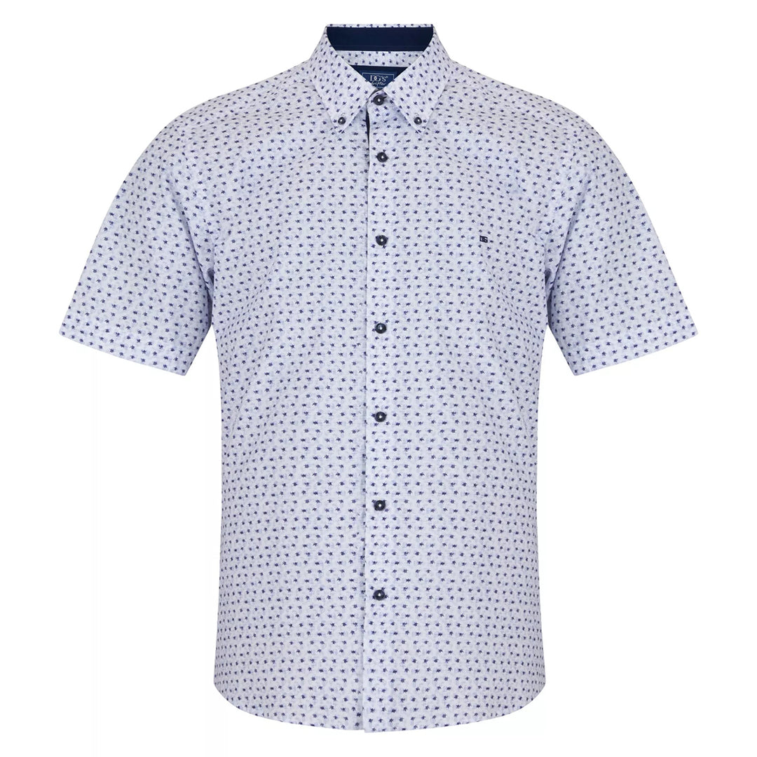 DG's Drifter Ivano Blue Print Short Sleeve Casual Shirt 14776SS 25 - Baks Menswear Bournemouth