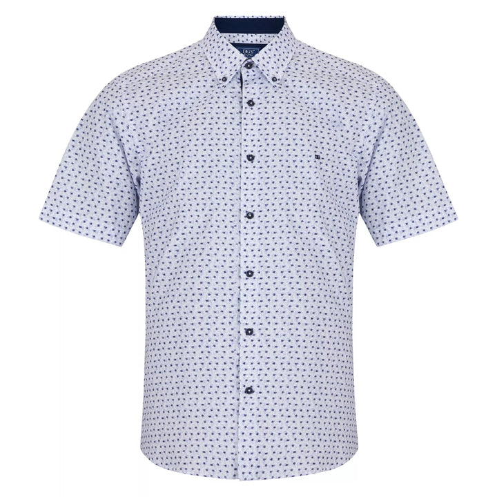 DG's Drifter Ivano Blue Print Short Sleeve Casual Shirt 14776SS 25 - Baks Menswear Bournemouth