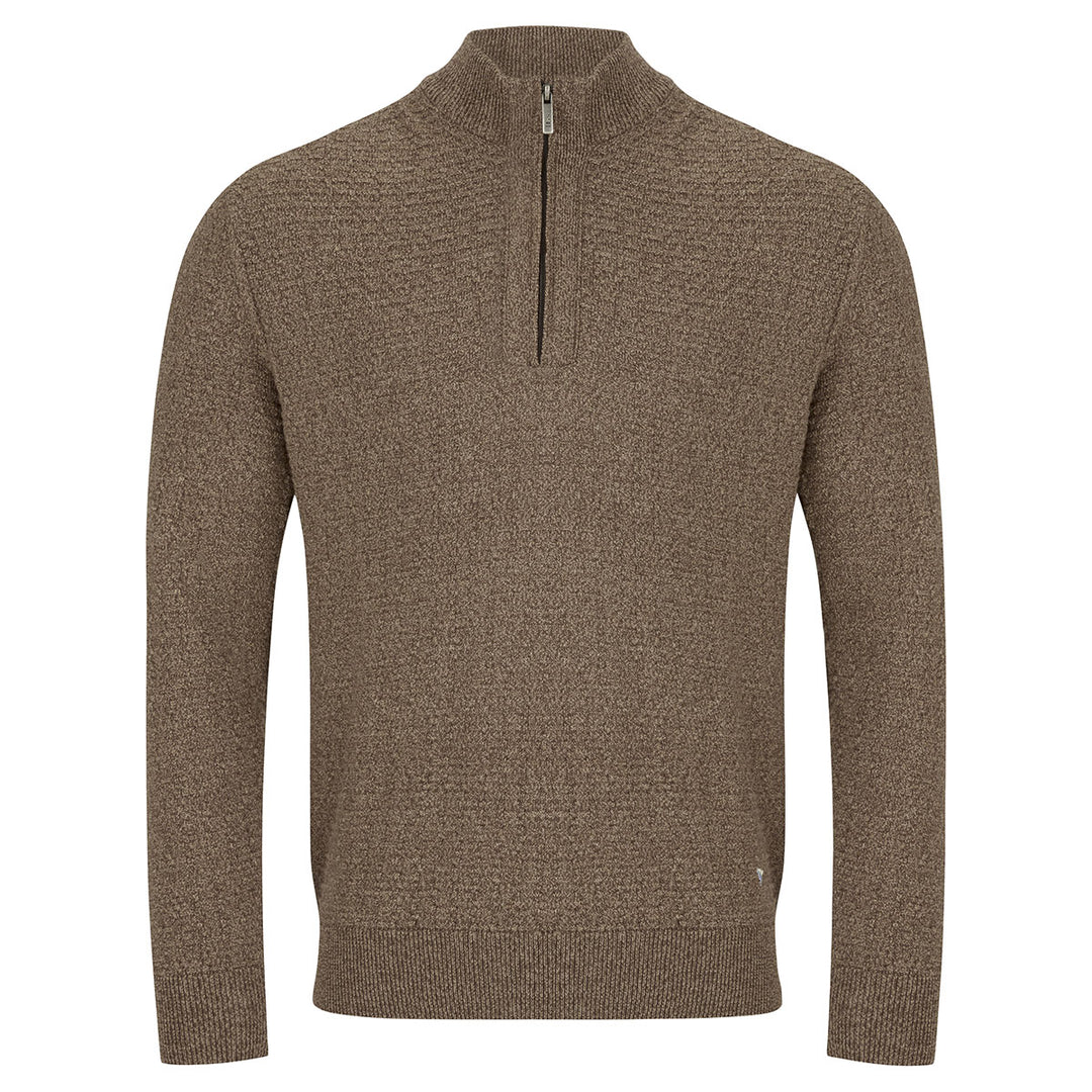 DG's Drifter Jumper Half Zip Long Sleeve Light Brown 3-55329-42 - Baks Menswear Bournemouth