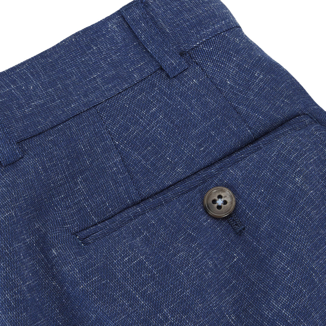 DG's Drifter Saverne 71523 28 Blue Linen Blend Trousers - Baks Menswear Bournemouth