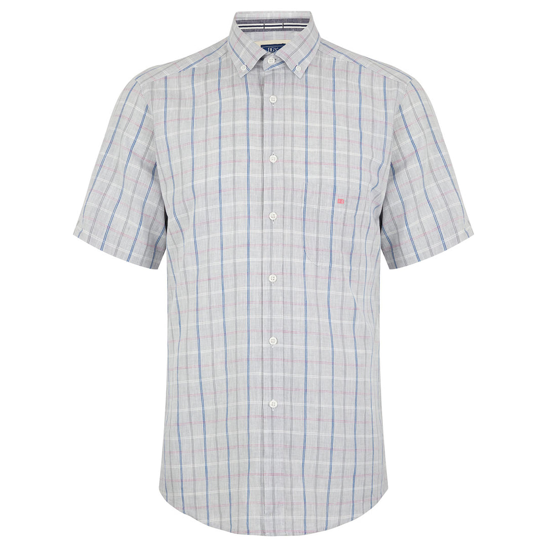 DG's Drifter Tom 101-15724SS-03 Grey Check Short Sleeve Shirt - Baks Menswear Bournemouth
