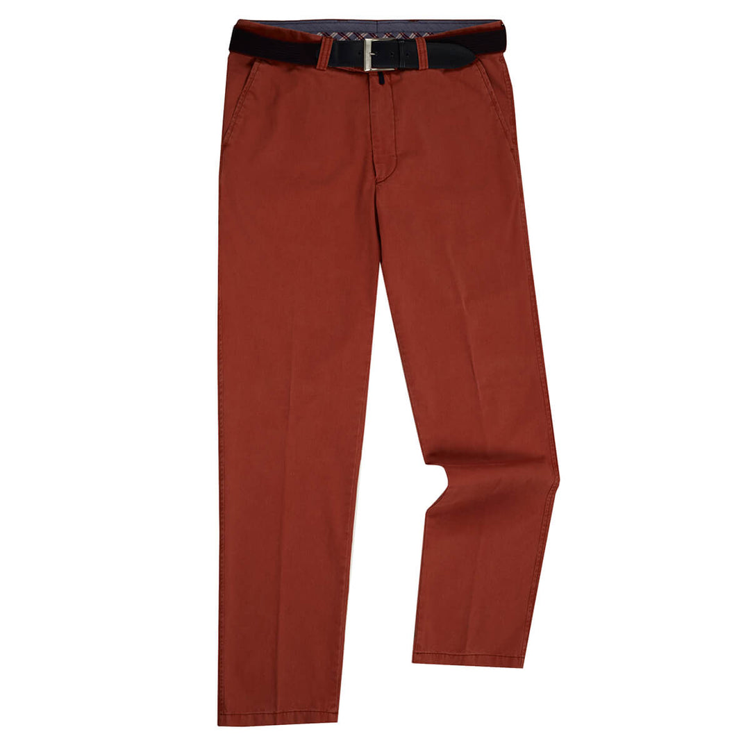 Douglas 70519 63 Kansas Rust Pink Cotton Stretch Chinos - Baks Menswear