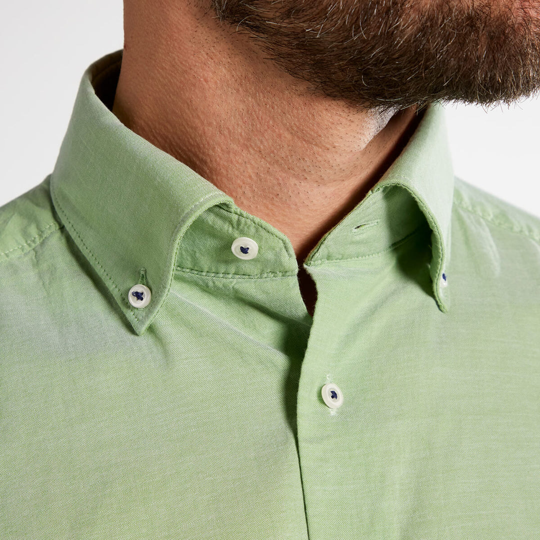 Eterna 1SH02025 3330-45WS74 Green Oxford Short Sleeve Shirt - Baks Menswear
