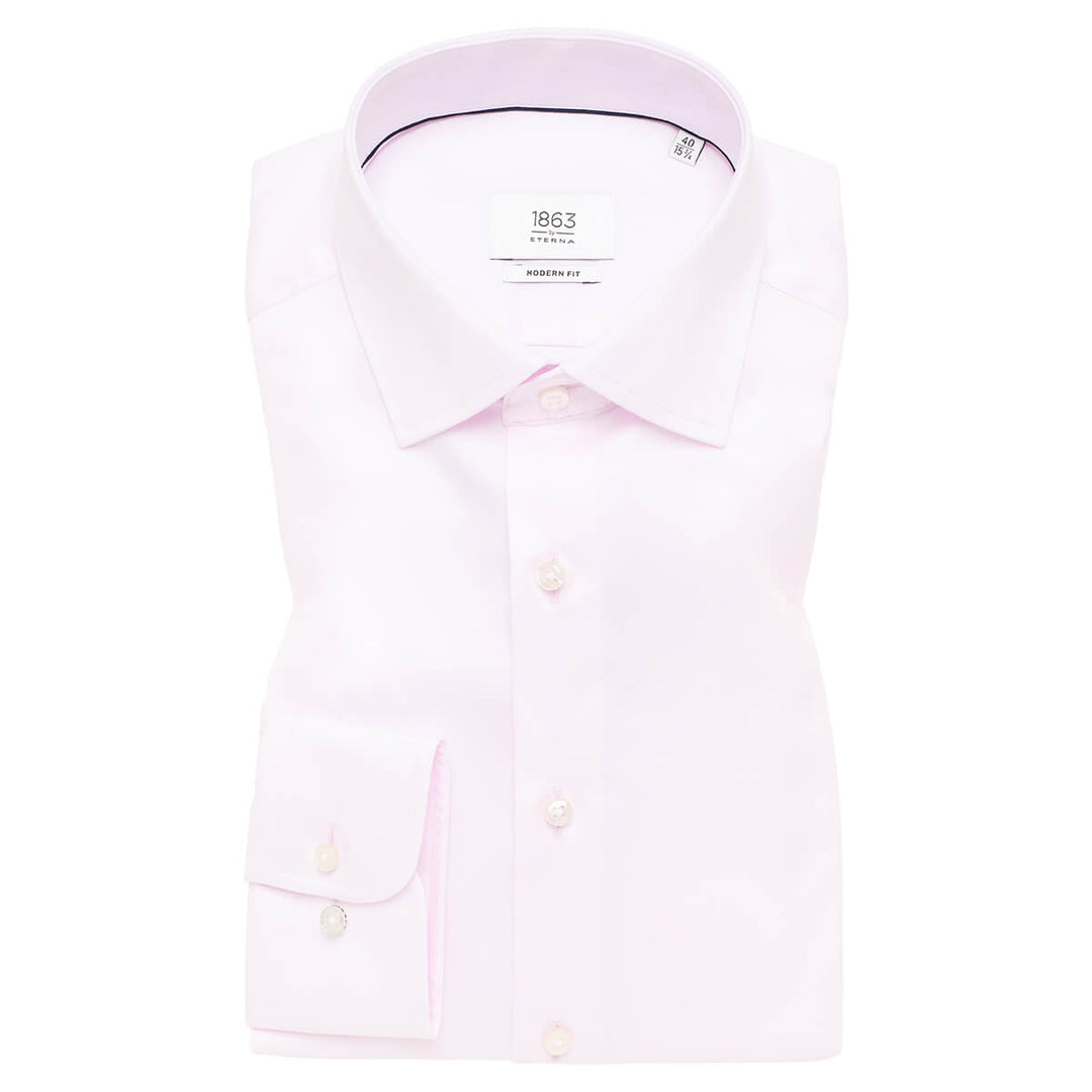 Eterna 1SH04302 8005-50X687 Light Pink Two Ply Modern Fit Mens Long Sleeve Shirt - Baks Menswear Bournemouth