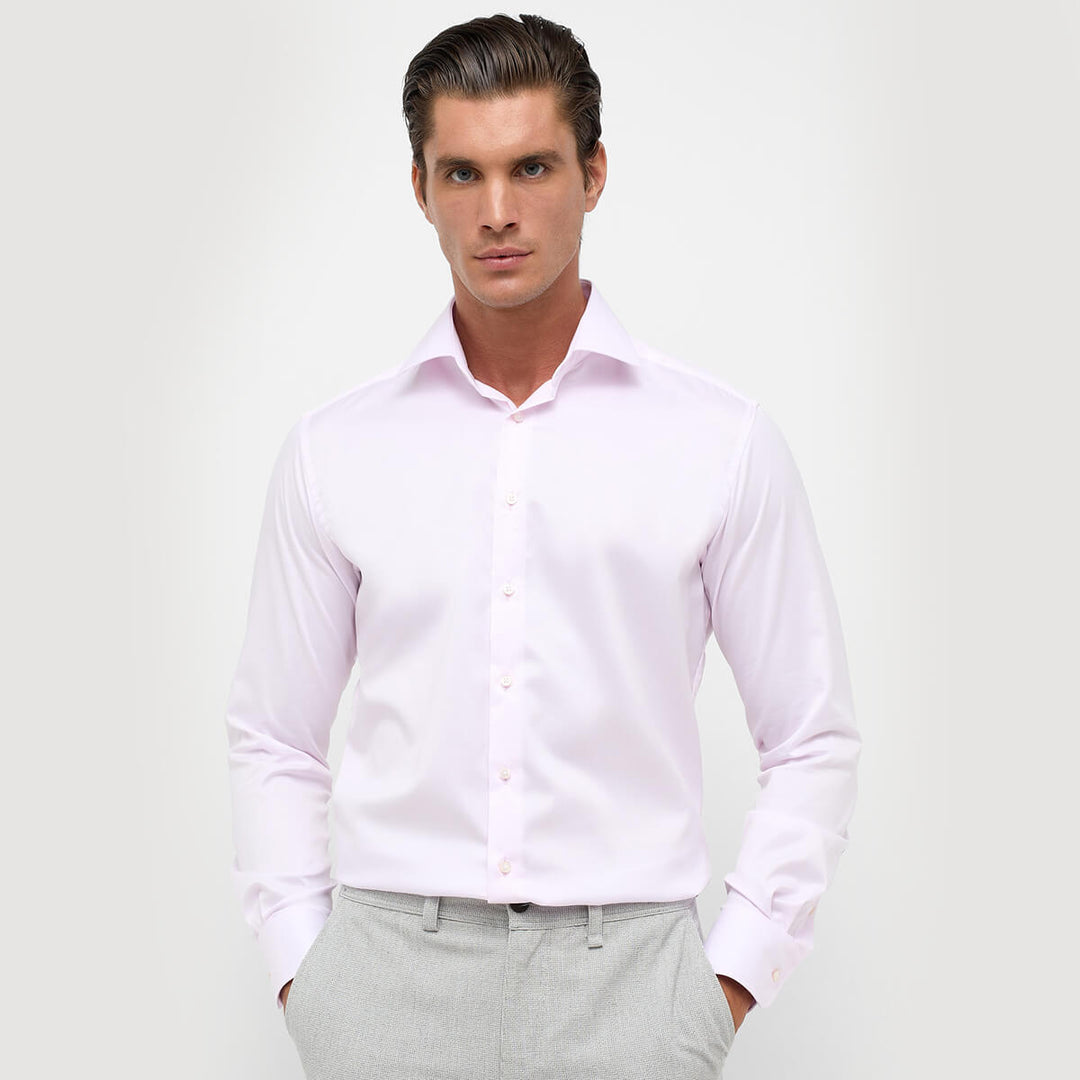 Eterna 1SH04302 8005-50X687 Light Pink Two Ply Modern Fit Mens Long Sleeve Shirt - Baks Menswear Bournemouth