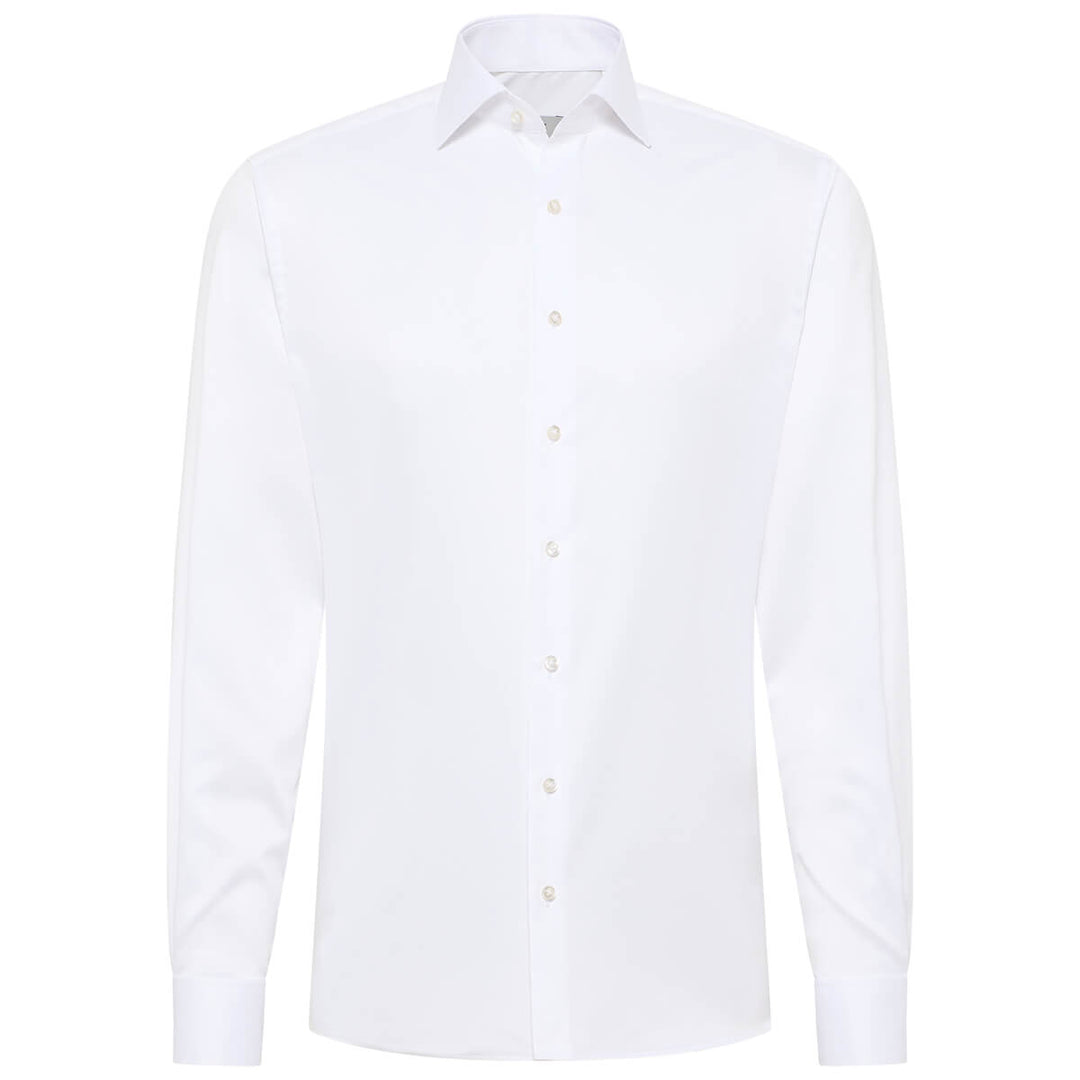 Eterna 1SH12026 8005-00X659 White Two Ply Modern Fit Long Sleeve Shirt - Baks Menswear Bournemouth