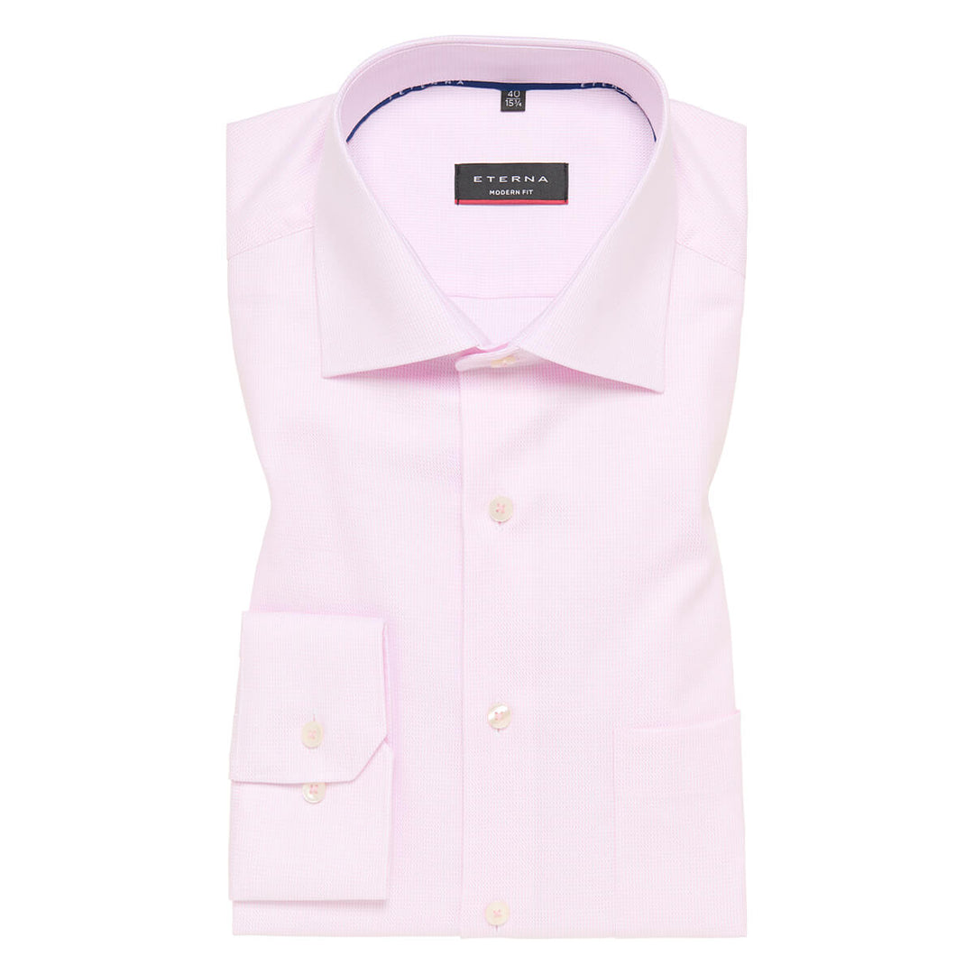 Eterna 3116-50-X169 Rose Pink Textured Twill Modern Fit Shirt - Baks Menswear Bournemouth