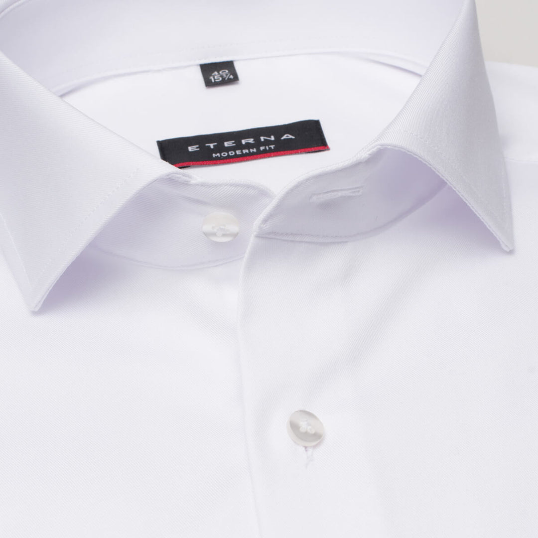 Eterna 8817-00-X48V White Long Sleeve Mens Cover Dress Shirt - Baks Menswear Bournemouth