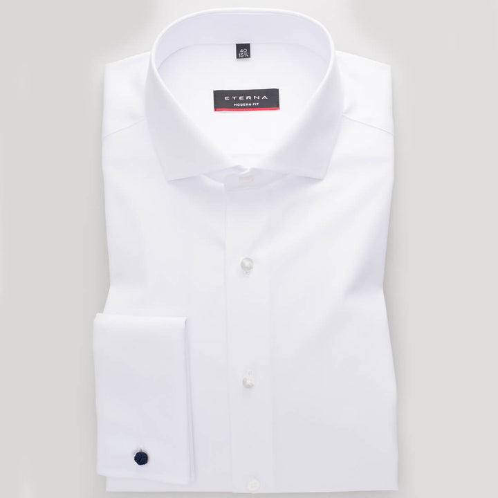 Eterna 8817-00-X48V White Long Sleeve Mens Cover Dress Shirt - Baks Menswear Bournemouth