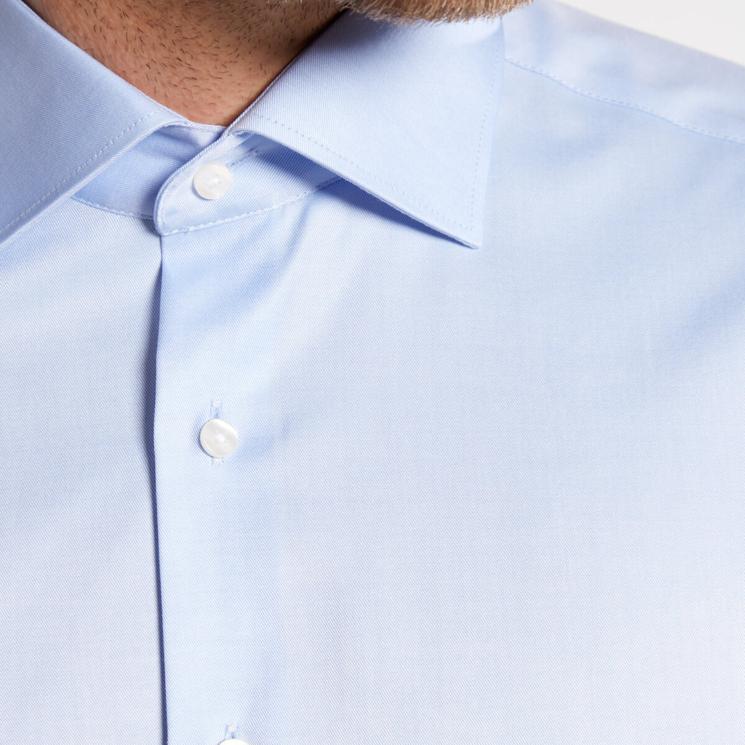 Eterna 8817-10-E19K Blue Long Sleeve Mens Comfort Fit Cover Shirt - Baks Menswear Bournemouth