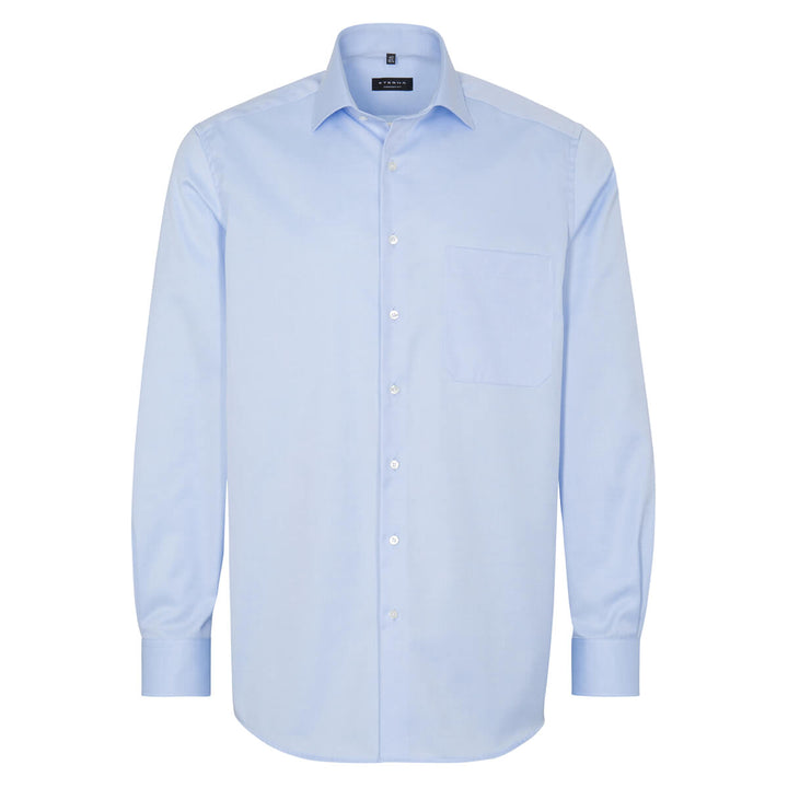 Eterna 8817-10-E19K Blue Long Sleeve Mens Comfort Fit Cover Shirt - Baks Menswear Bournemouth