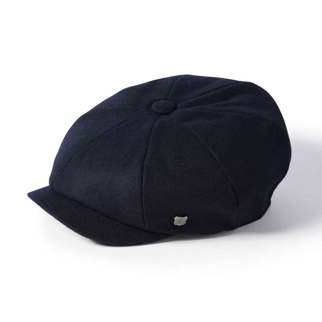 Failsworth Alfie Melton Navy Peaky Cap - Baks Menswear Bournemouth