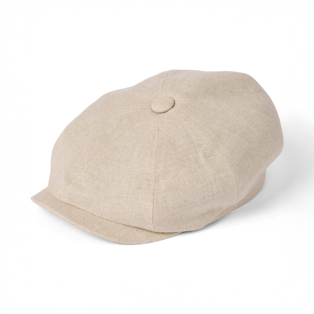 Failsworth Irish Linen Murphy Beige Cap - Baks Menswear Bournemouth