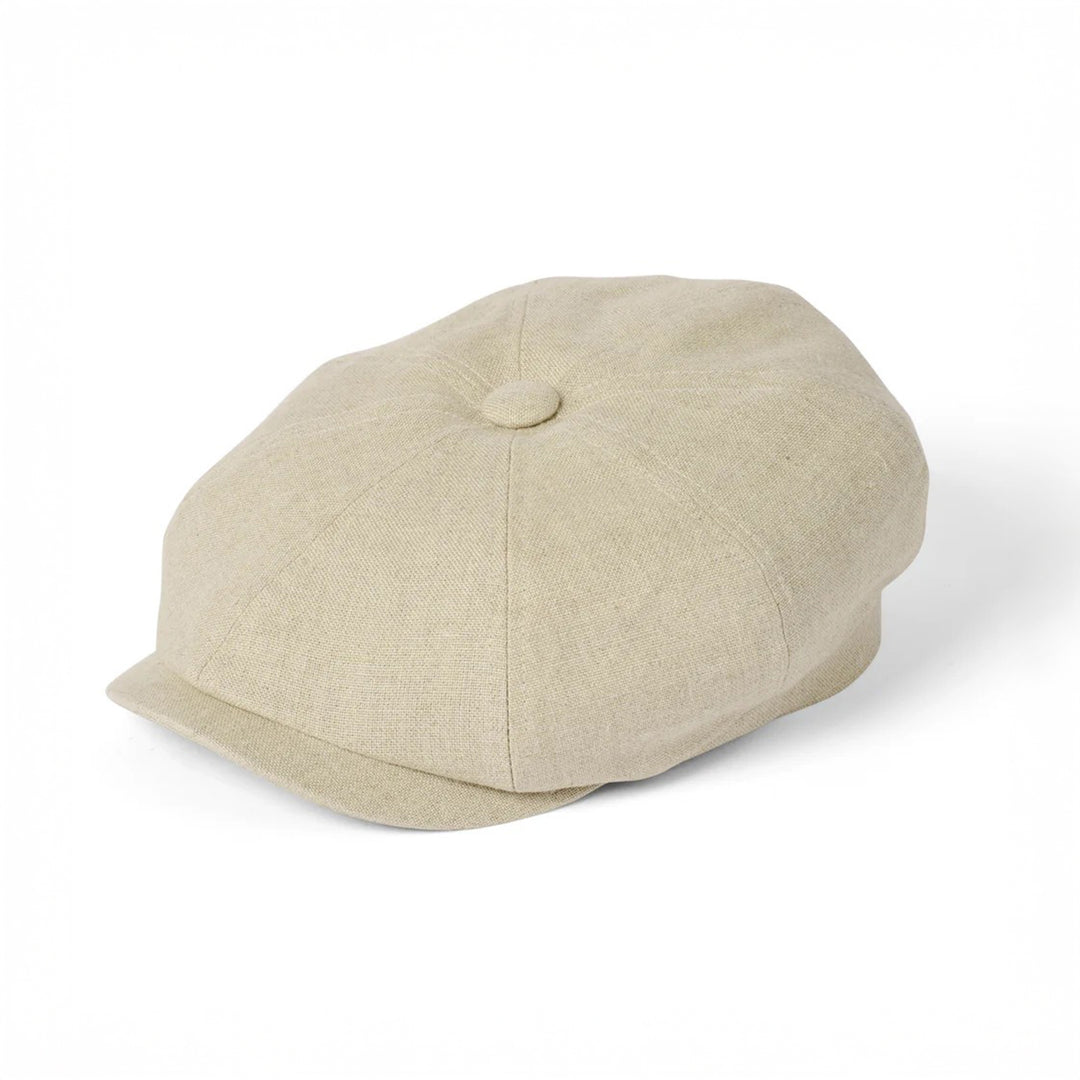 Failsworth Irish Linen Murphy Natural Cap - Baks Menswear Bournemouth