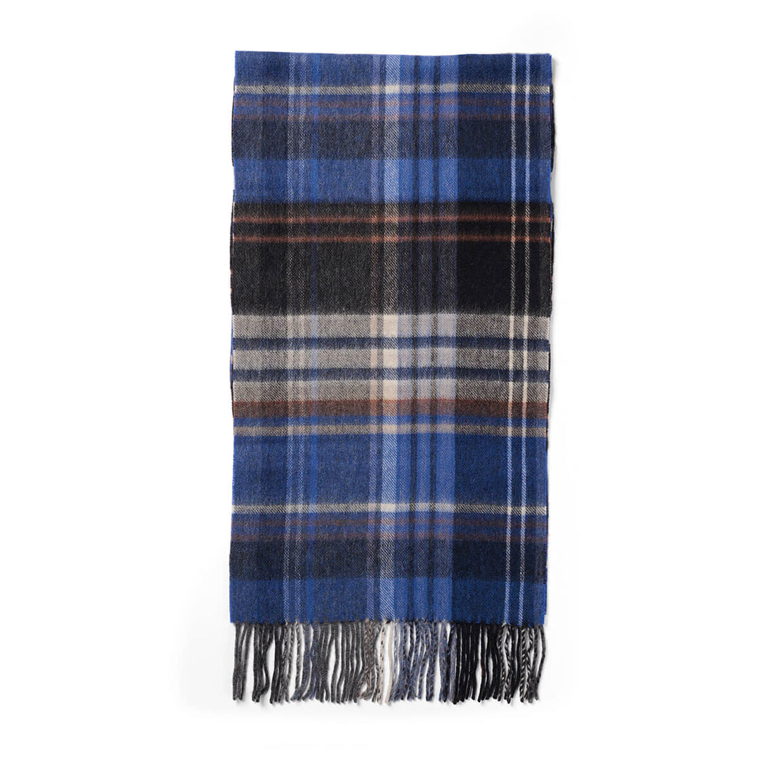 Failsworth LCS 660 100% Blue Checked Lambswool Scarf - Baks Menswear Bournemouth