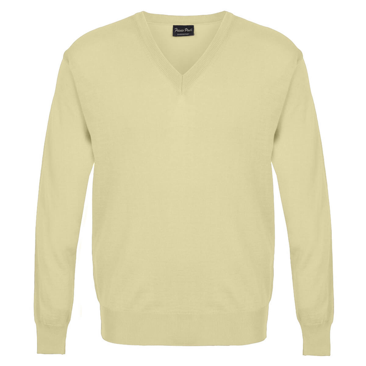 Franco Ponti 101 Lemon Yellow V-Neck Long Sleeve Jumper – Baks