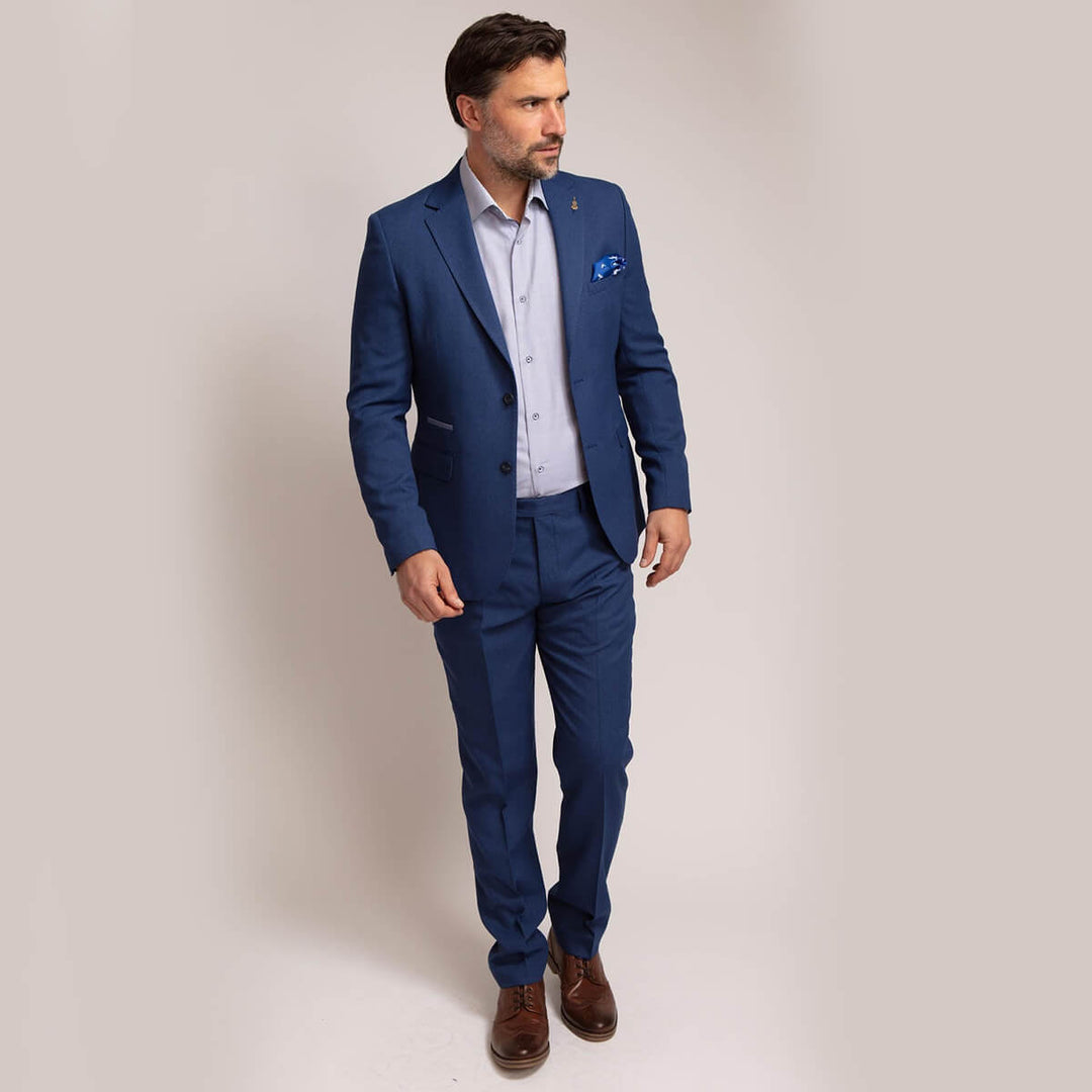 Fratelli Uniti FWC1054 Blue 21 Adjustable Back Suit Waistcoat - Baks Menswear