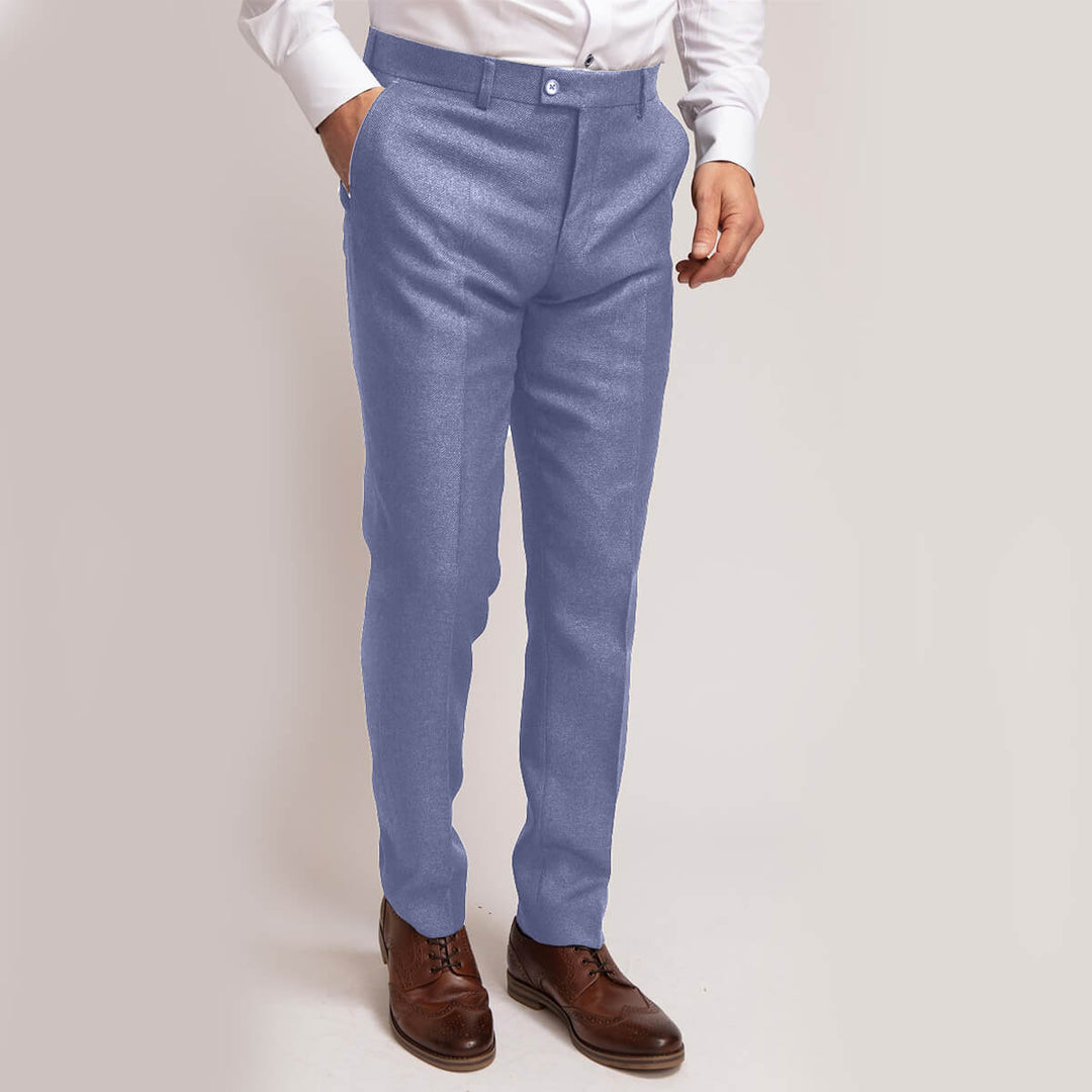 Fratelli Uniti FTR 1024 Sky Blue 22 Suit Trousers - Baks Menswear